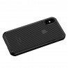 Husa Carcasa Spate iPhone X / XS - Carbon Fuse, Neagra