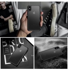 Husa Carcasa Spate iPhone X / XS - Carbon Fuse, Neagra