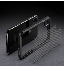 Husa Carcasa Spate iPhone X / XS - Carbon Fuse, Neagra