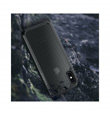 Husa Carcasa Spate iPhone XR - Carbon Fuse, Neagra