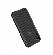 Husa Carcasa Spate iPhone XR - Carbon Fuse, Neagra