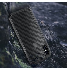 Husa Carcasa Spate iPhone XS Max - Carbon Fuse, Neagra