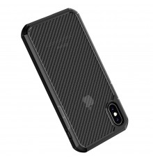 Husa Carcasa Spate iPhone XS Max - Carbon Fuse, Neagra