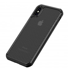 Husa Carcasa Spate iPhone XS Max - Carbon Fuse, Neagra