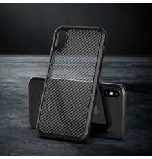 Husa Carcasa Spate iPhone XS Max - Carbon Fuse, Neagra