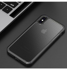 Husa Carcasa Spate iPhone XS Max - Carbon Fuse, Neagra