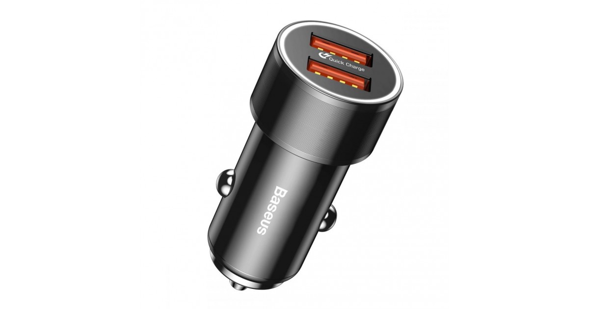 Incarcator Auto, Baseus B01, Quick Charge 3.0 , 2 x Usb ,Negru