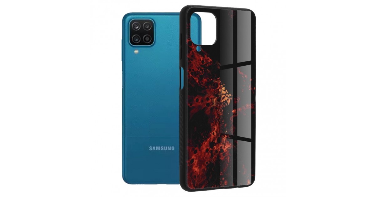 Husa Carcasa Spate pentru Samsung Galaxy A12 / Galaxy A12 (2021) Nacho - Glaze Glass,  Red Nebula