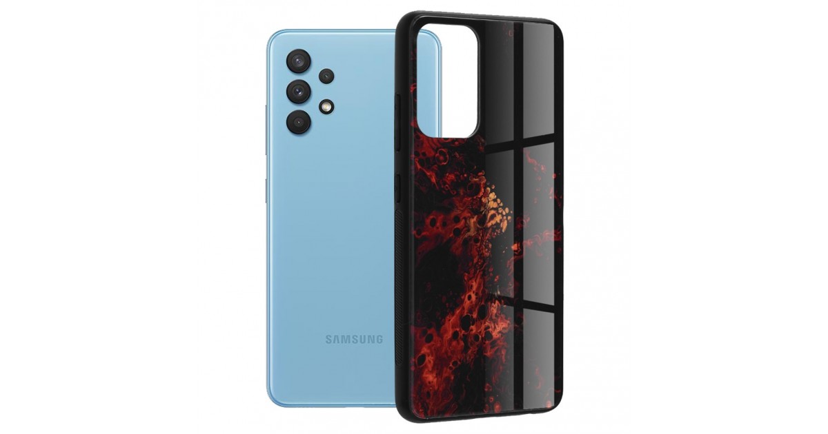 Husa Carcasa Spate pentru Samsung Galaxy A32 4G - Glaze Glass,  Red Nebula