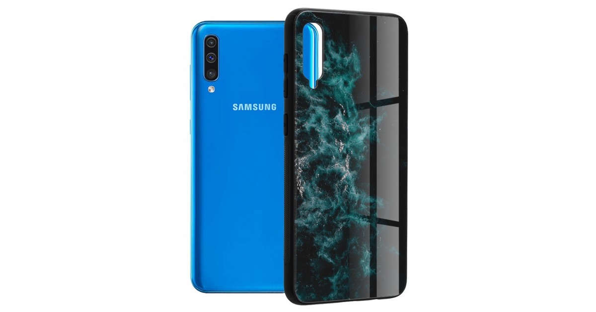 Husa Carcasa Spate pentru Samsung Galaxy A50 - Glaze Glass,  Blue Nebula