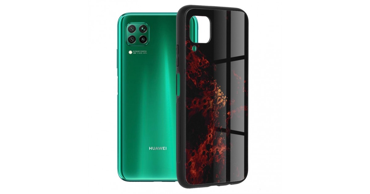 Husa Carcasa Spate pentru Huawei P40 Lite - Glaze Glass,  Red Nebula