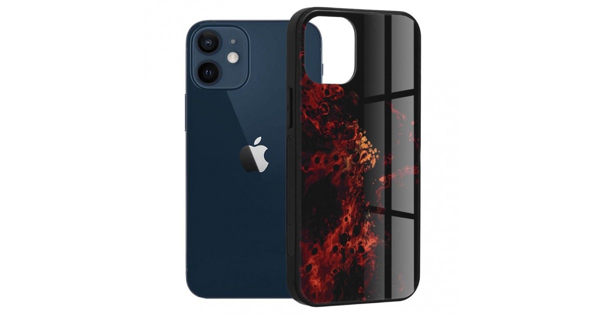 Husa Carcasa Spate pentru iPhone 12 Mini - Glaze Glass,  Red Nebula