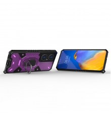 Husa Carcasa Spate pentru Huawei P50 Pro - HoneyComb Armor, Roz cu Violet