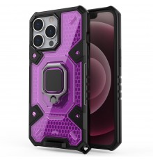 Husa Carcasa Spate pentru iPhone 13 Pro - Marble Design, Hexagoane Violet