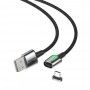 Cablu de date, incarcare, din zinc,magnetic, Baseus USB micro USB 2.4A 1m, Negru