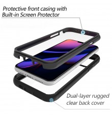 [PACHET 360] - Husa Defense360 + Folie de protectie - iPhone 13 Mini , Neagra