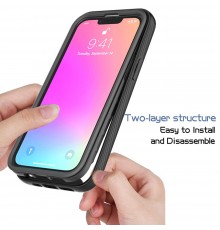 [PACHET 360] - Husa Defense360 + Folie de protectie - iPhone 13 Pro , Neagra