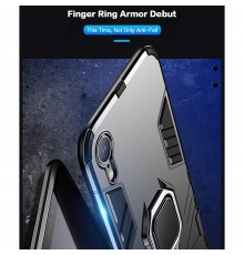 Husa iPhone XR - Armor Ring Hybrid, Neagra