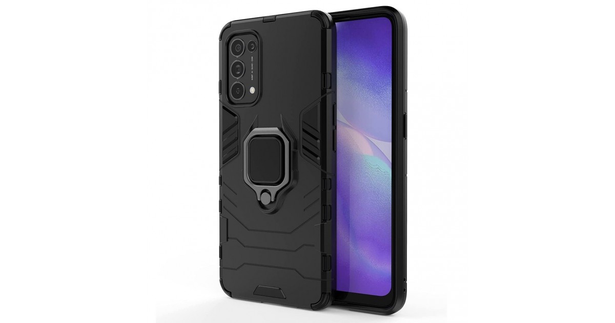 Husa Oppo Reno 5 Pro - Armor Ring Hybrid, Neagra