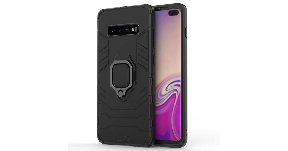 Husa Samsung Galaxy S10 Plus - Armor Ring Hybrid, Neagra