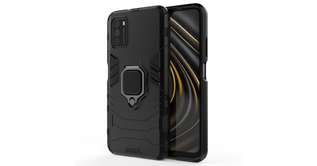 Husa Xiaomi Poco M3 - Armor Ring Hybrid, Neagra