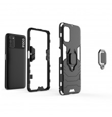 Husa Xiaomi Poco M3 - Armor Ring Hybrid, Neagra