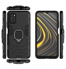 Husa Xiaomi Poco M3 - Armor Ring Hybrid, Neagra