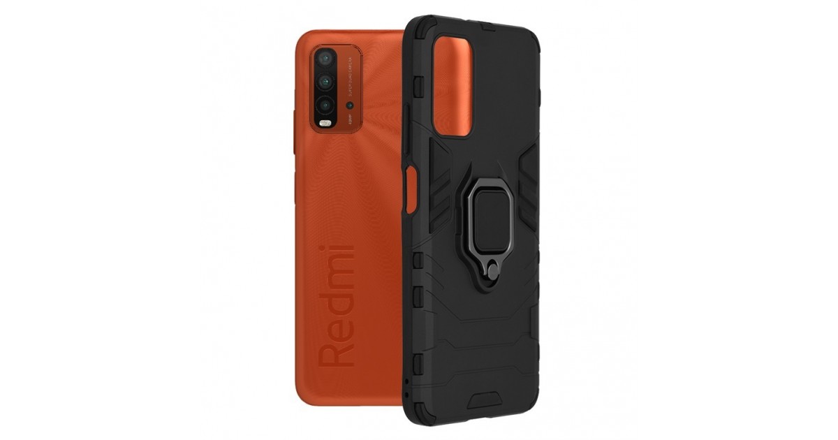 Husa Xiaomi Redmi 9T - Armor Ring Hybrid, Neagra