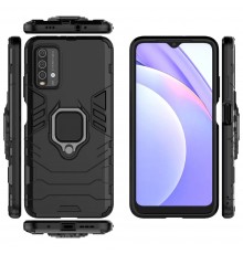 Husa Xiaomi Redmi 9T - Armor Ring Hybrid, Neagra