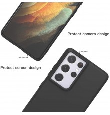 Husa Carcasa Spate pentru Samsung Galaxy S21 Ultra - Soft Edge Silicon cu interior din microfibra