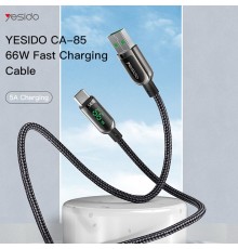 Cablu de date Usb la Type-C, Fast Charge, Yesido CA85, 66W, 5A, 1.2m, Negru