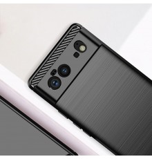 Husa Carcasa spate pentru Google Pixel 6 , Tpu Carbon Design, Neagra