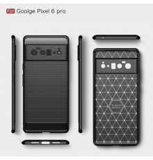 Husa Carcasa spate pentru Google Pixel 6 Pro , Tpu Carbon Design, Neagra