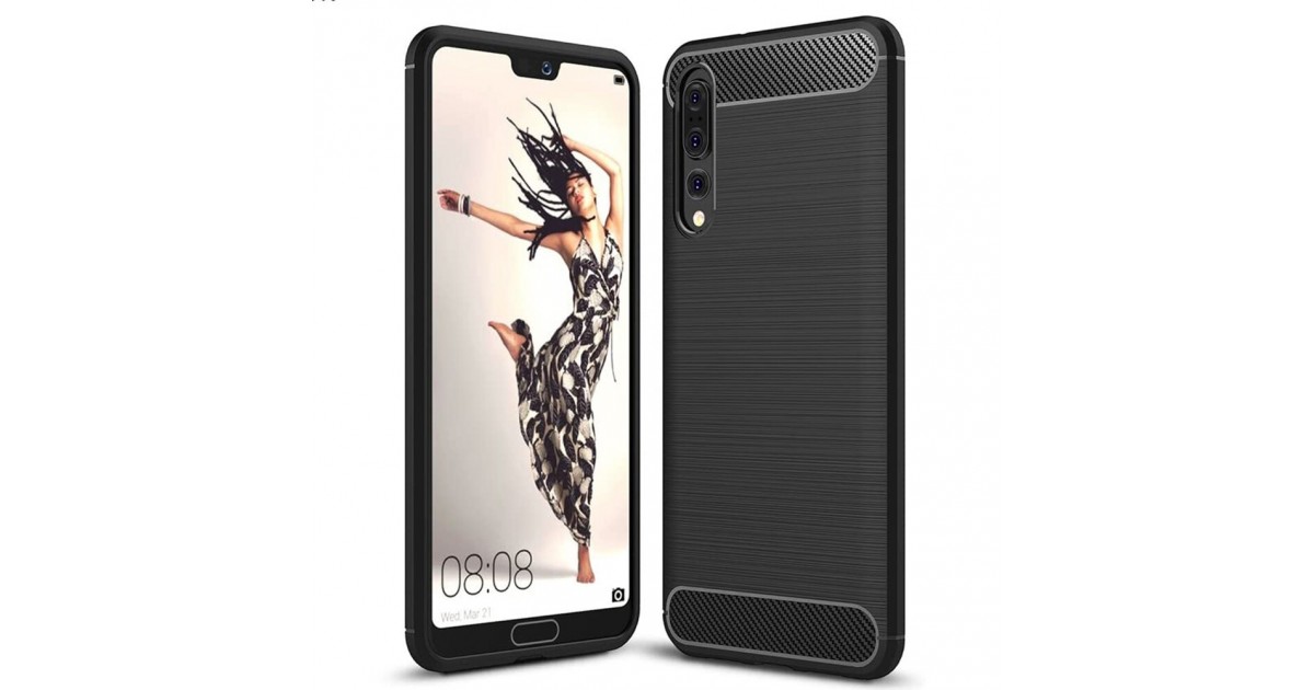 Husa Carcasa spate pentru Huawei P20 Pro , Tpu Carbon Design, Neagra