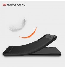 Husa Carcasa spate pentru Huawei P20 Pro , Tpu Carbon Design, Neagra