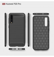 Husa Carcasa spate pentru Huawei P20 Pro , Tpu Carbon Design, Neagra