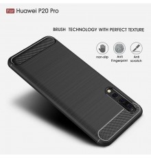 Husa Carcasa spate pentru Huawei P20 Pro , Tpu Carbon Design, Neagra