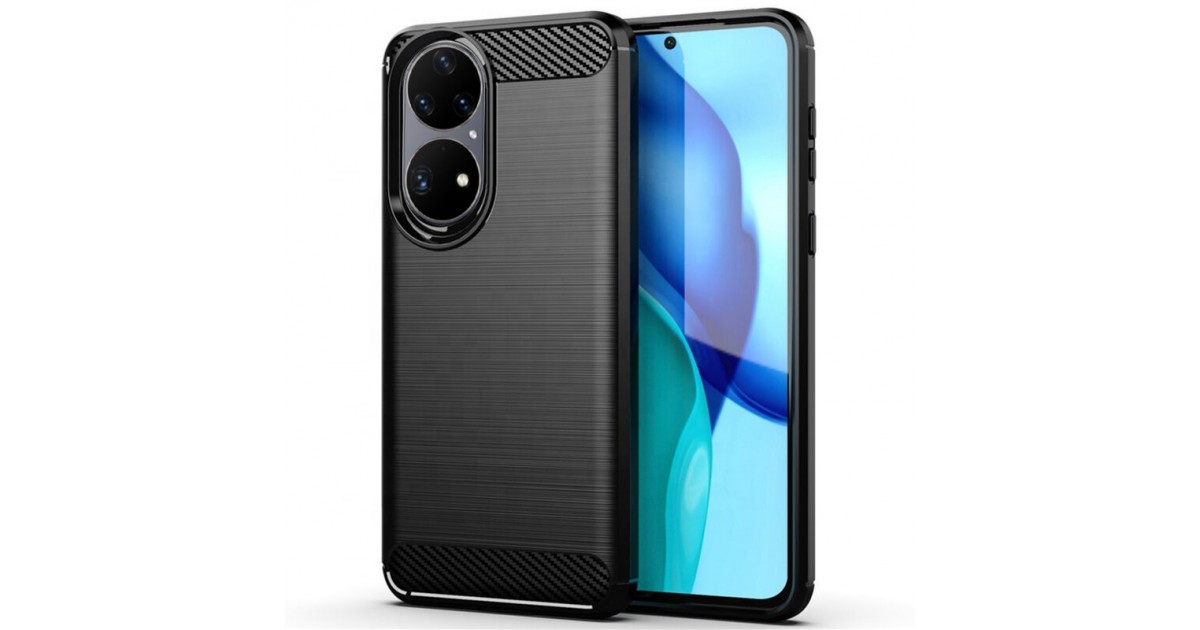 Husa Carcasa spate pentru Huawei P50 Pro , Tpu Carbon Design, Neagra