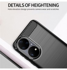 Husa Carcasa spate pentru Huawei P50 Pro , Tpu Carbon Design, Neagra