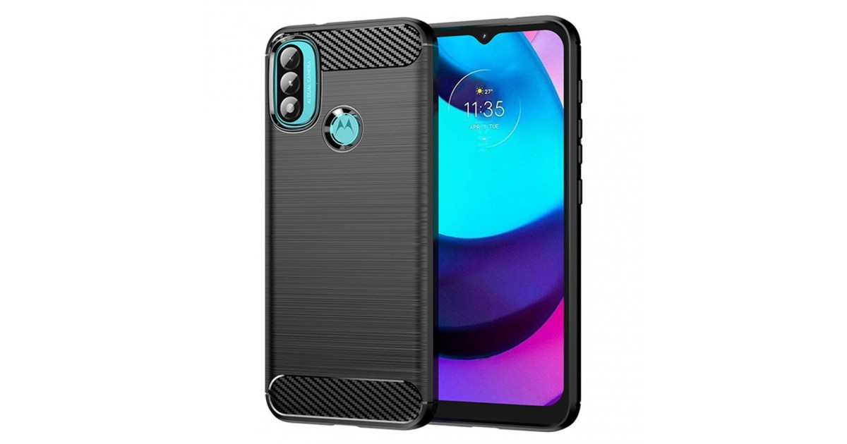 Husa Carcasa spate pentru Motorola Moto E20 / E40 , Tpu Carbon Design, Neagra