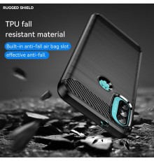 Husa Carcasa spate pentru Motorola Moto E20 / E40 , Tpu Carbon Design, Neagra