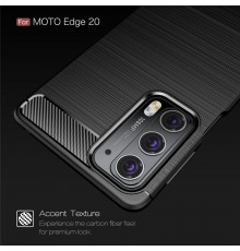 Husa Carcasa spate pentru Motorola Moto Edge 20 , Tpu Carbon Design, Neagra