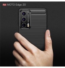 Husa Carcasa spate pentru Motorola Moto Edge 20 , Tpu Carbon Design, Neagra