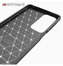 Husa Carcasa spate pentru Motorola Moto Edge 20 , Tpu Carbon Design, Neagra