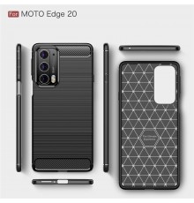 Husa Carcasa spate pentru Motorola Moto Edge 20 , Tpu Carbon Design, Neagra