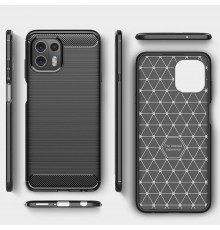 Husa Carcasa spate pentru Motorola Moto Edge 20 Lite , Tpu Carbon Design, Neagra