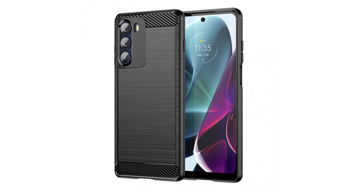 Husa Carcasa spate pentru Motorola Moto G200 5G , Tpu Carbon Design, Neagra