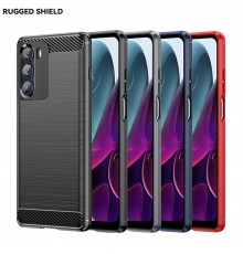 Husa Carcasa spate pentru Motorola Moto G200 5G , Tpu Carbon Design, Neagra