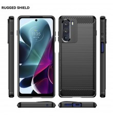 Husa Carcasa spate pentru Motorola Moto G200 5G , Tpu Carbon Design, Neagra