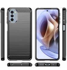 Husa Carcasa spate pentru Motorola Moto G31 4G / G41 4G , Tpu Carbon Design, Neagra